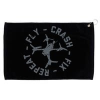 Fly Crash Fix Repeat Funny FPV Drone Pilot Racing Quad Grommeted Golf Towel