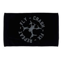 Fly Crash Fix Repeat Funny FPV Drone Pilot Racing Quad Microfiber Hand Towel