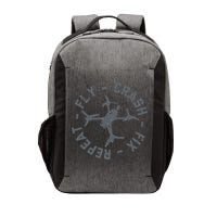 Fly Crash Fix Repeat Funny FPV Drone Pilot Racing Quad Vector Backpack
