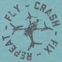 Fly Crash Fix Repeat Funny FPV Drone Pilot Racing Quad Sueded Cloud Jersey T-Shirt