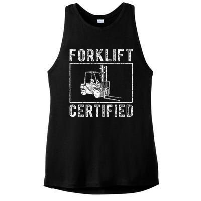 Forklift Certified funny contruction Ladies PosiCharge Tri-Blend Wicking Tank