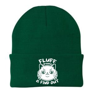 Funny Cat Fluff Around And Find Out Women Men Knit Cap Winter Beanie