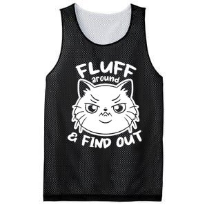 Funny Cat Fluff Around And Find Out Women Men Mesh Reversible Basketball Jersey Tank