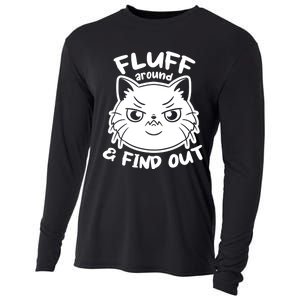 Funny Cat Fluff Around And Find Out Women Men Cooling Performance Long Sleeve Crew