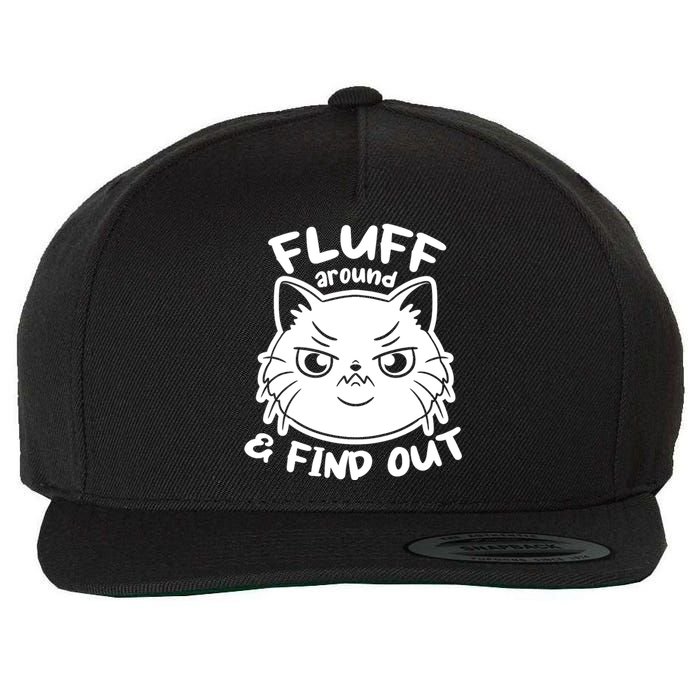 Funny Cat Fluff Around And Find Out Women Men Wool Snapback Cap