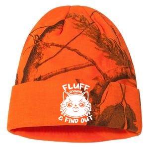 Funny Cat Fluff Around And Find Out Women Men Kati Licensed 12" Camo Beanie