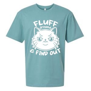 Funny Cat Fluff Around And Find Out Women Men Sueded Cloud Jersey T-Shirt