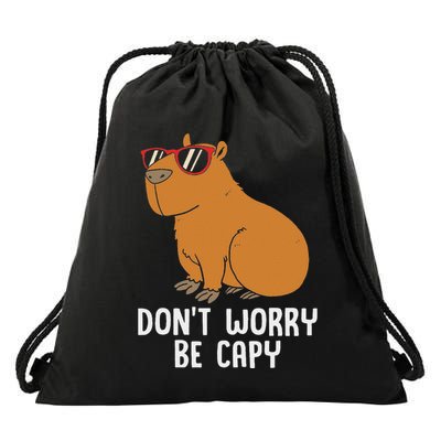 Funny Capybara For Dont Be Worry Be Capy Drawstring Bag