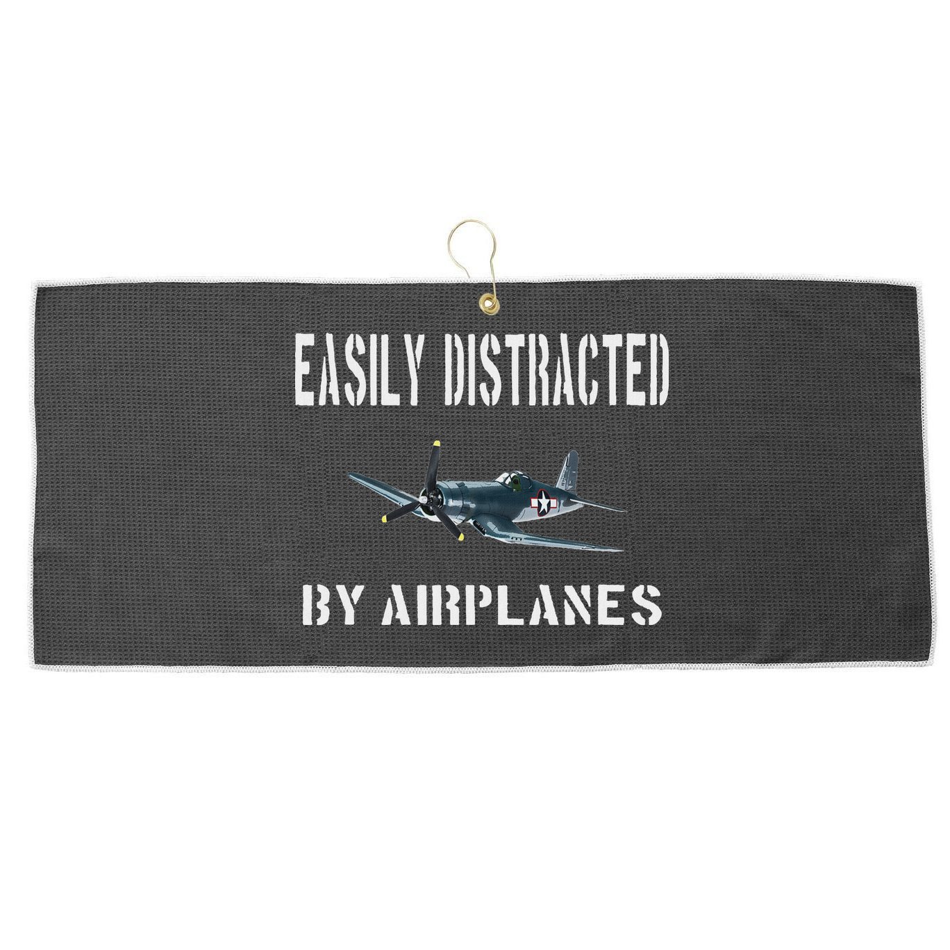 F4u Corsair Large Microfiber Waffle Golf Towel