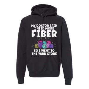 Funny Crocheting For Women Mom Knitting Yarn Crochet Lovers Premium Hoodie