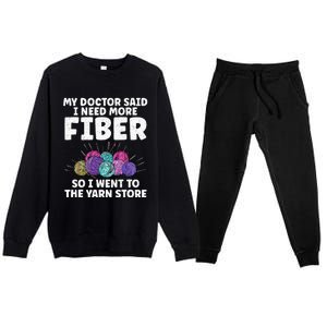 Funny Crocheting For Women Mom Knitting Yarn Crochet Lovers Premium Crewneck Sweatsuit Set