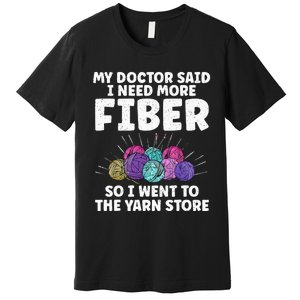 Funny Crocheting For Women Mom Knitting Yarn Crochet Lovers Premium T-Shirt