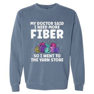 Funny Crocheting For Women Mom Knitting Yarn Crochet Lovers Garment-Dyed Sweatshirt