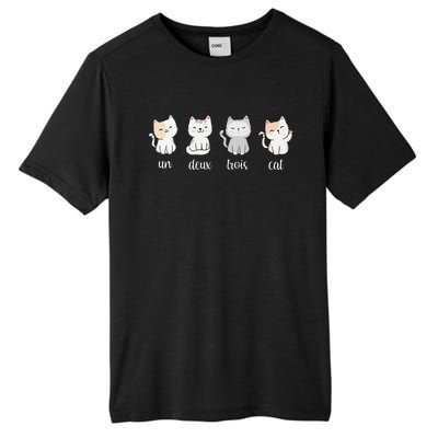 Funny Cute French Un Deux Trois Cat Kitten Lover Tall Fusion ChromaSoft Performance T-Shirt