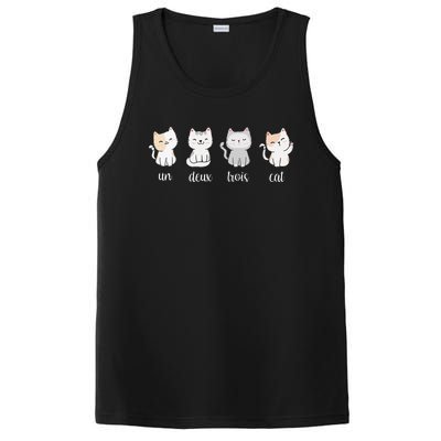 Funny Cute French Un Deux Trois Cat Kitten Lover PosiCharge Competitor Tank