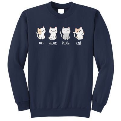 Funny Cute French Un Deux Trois Cat Kitten Lover Sweatshirt