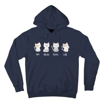 Funny Cute French Un Deux Trois Cat Kitten Lover Tall Hoodie