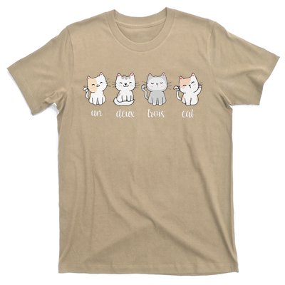 Funny Cute French Un Deux Trois Cat Kitten Lover T-Shirt