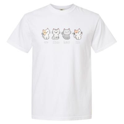 Funny Cute French Un Deux Trois Cat Kitten Lover Garment-Dyed Heavyweight T-Shirt