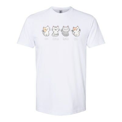 Funny Cute French Un Deux Trois Cat Kitten Lover Softstyle CVC T-Shirt