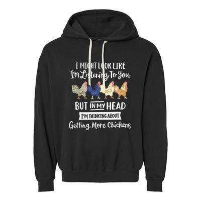 Funny Chicken Farmer Design  Getting A Lot Chickens Garment-Dyed Fleece Hoodie