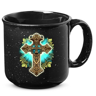 Filigree Cross 15oz Campfire Ceramic Mug