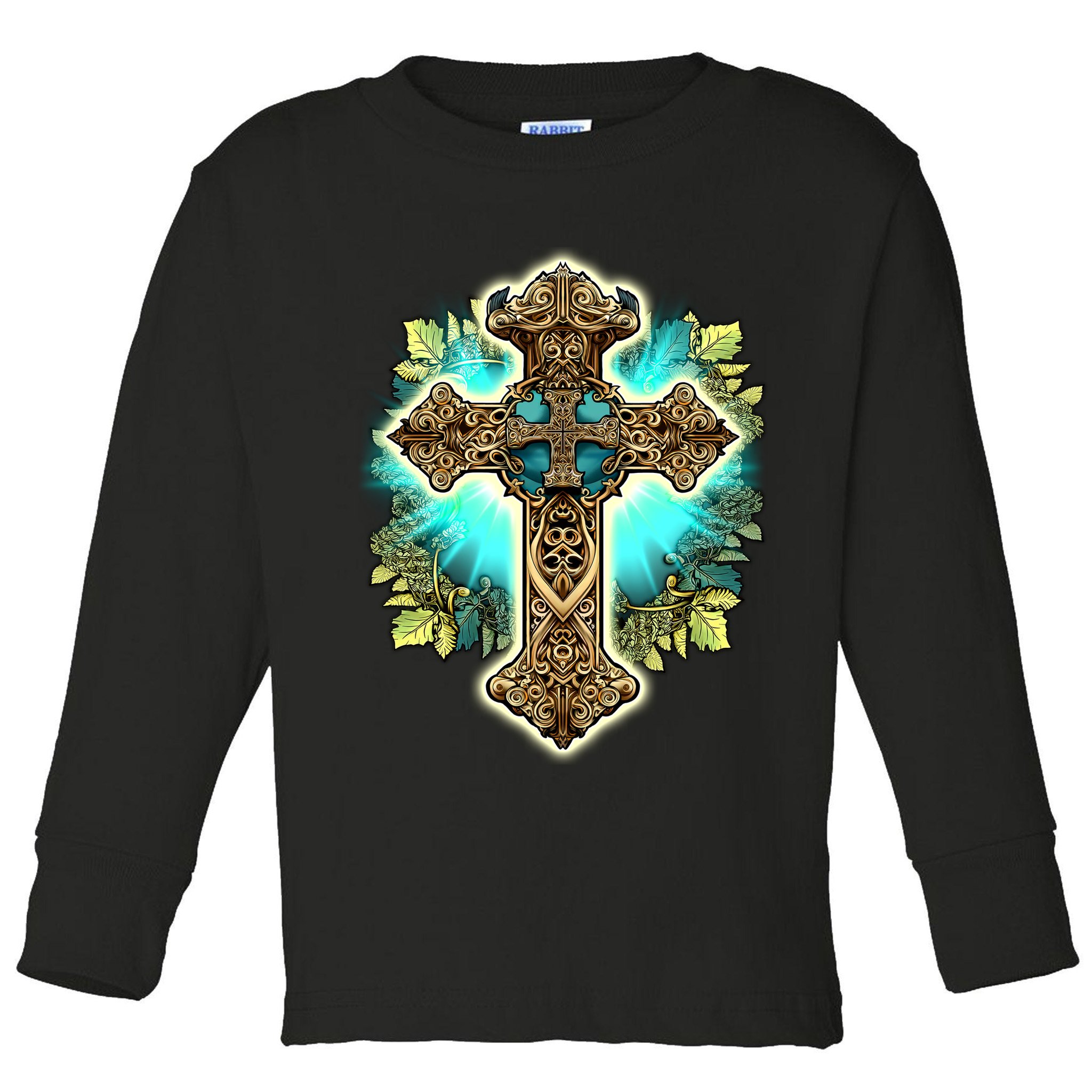 Filigree Cross Toddler Long Sleeve Shirt