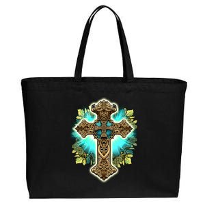 Filigree Cross Cotton Canvas Jumbo Tote