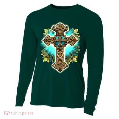 Filigree Cross Cooling Performance Long Sleeve Crew