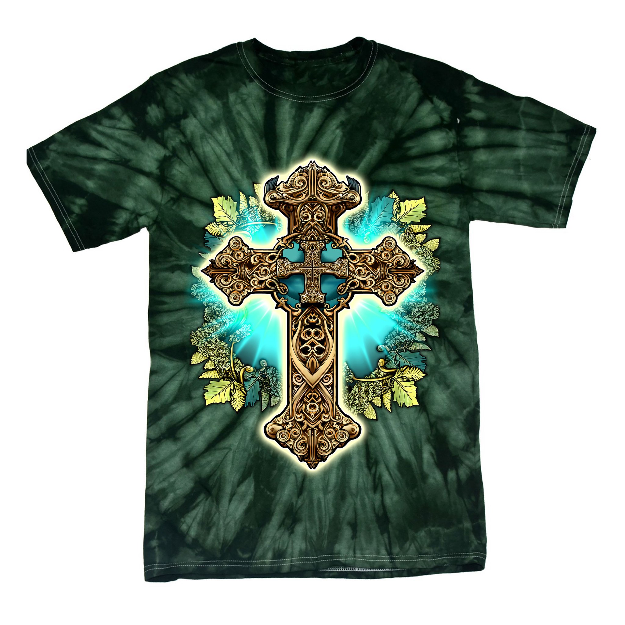 Filigree Cross Tie-Dye T-Shirt
