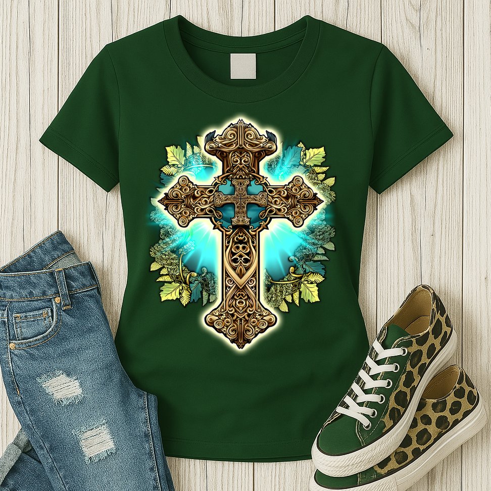 Filigree Cross Womens T-Shirt