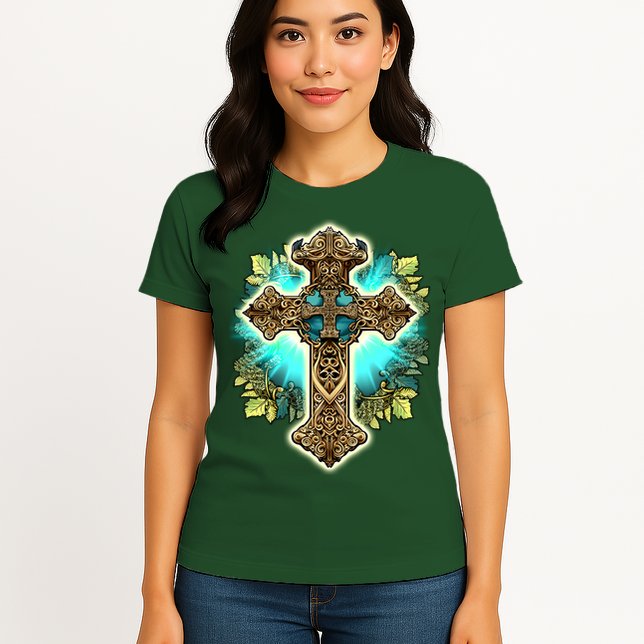 Filigree Cross Womens T-Shirt