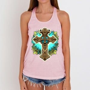 Filigree Cross Women's Knotted Racerback Tank