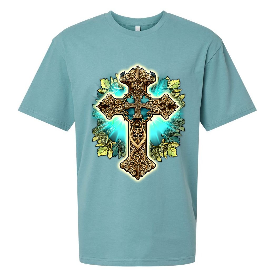 Filigree Cross Sueded Cloud Jersey T-Shirt