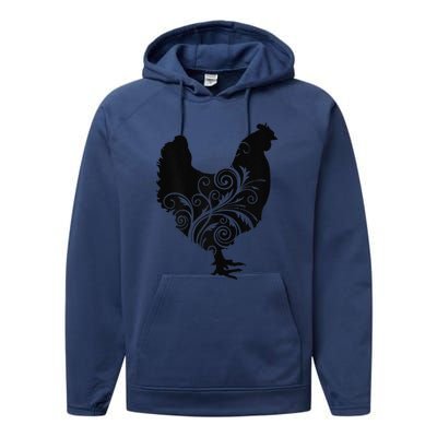 Funny Chicken Farm Animal Poultry Farmer Love Performance Fleece Hoodie