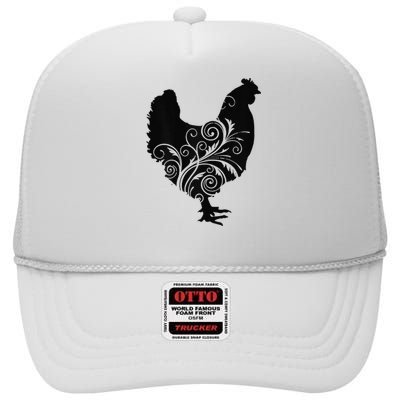 Funny Chicken Farm Animal Poultry Farmer Love High Crown Mesh Back Trucker Hat