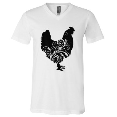 Funny Chicken Farm Animal Poultry Farmer Love V-Neck T-Shirt