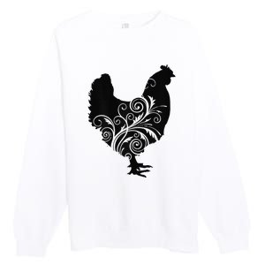 Funny Chicken Farm Animal Poultry Farmer Love Premium Crewneck Sweatshirt