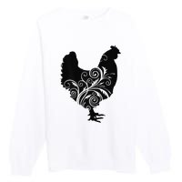 Funny Chicken Farm Animal Poultry Farmer Love Premium Crewneck Sweatshirt