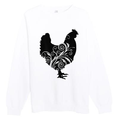 Funny Chicken Farm Animal Poultry Farmer Love Premium Crewneck Sweatshirt