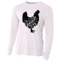 Funny Chicken Farm Animal Poultry Farmer Love Cooling Performance Long Sleeve Crew