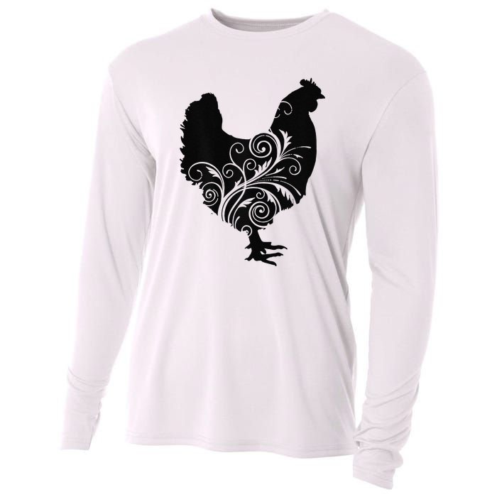 Funny Chicken Farm Animal Poultry Farmer Love Cooling Performance Long Sleeve Crew