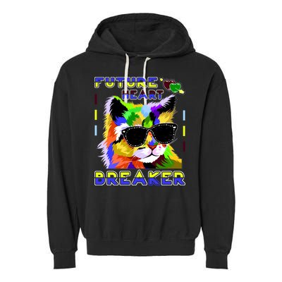 Funny Cat Future Heart Breaker Garment-Dyed Fleece Hoodie