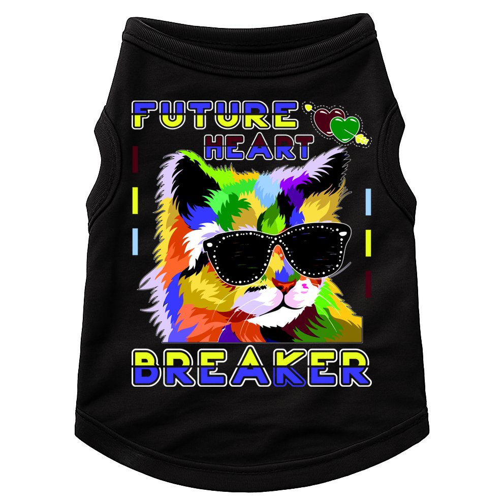 Funny Cat Future Heart Breaker Doggie Tank
