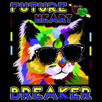 Funny Cat Future Heart Breaker USA-Made Doggie Bandana