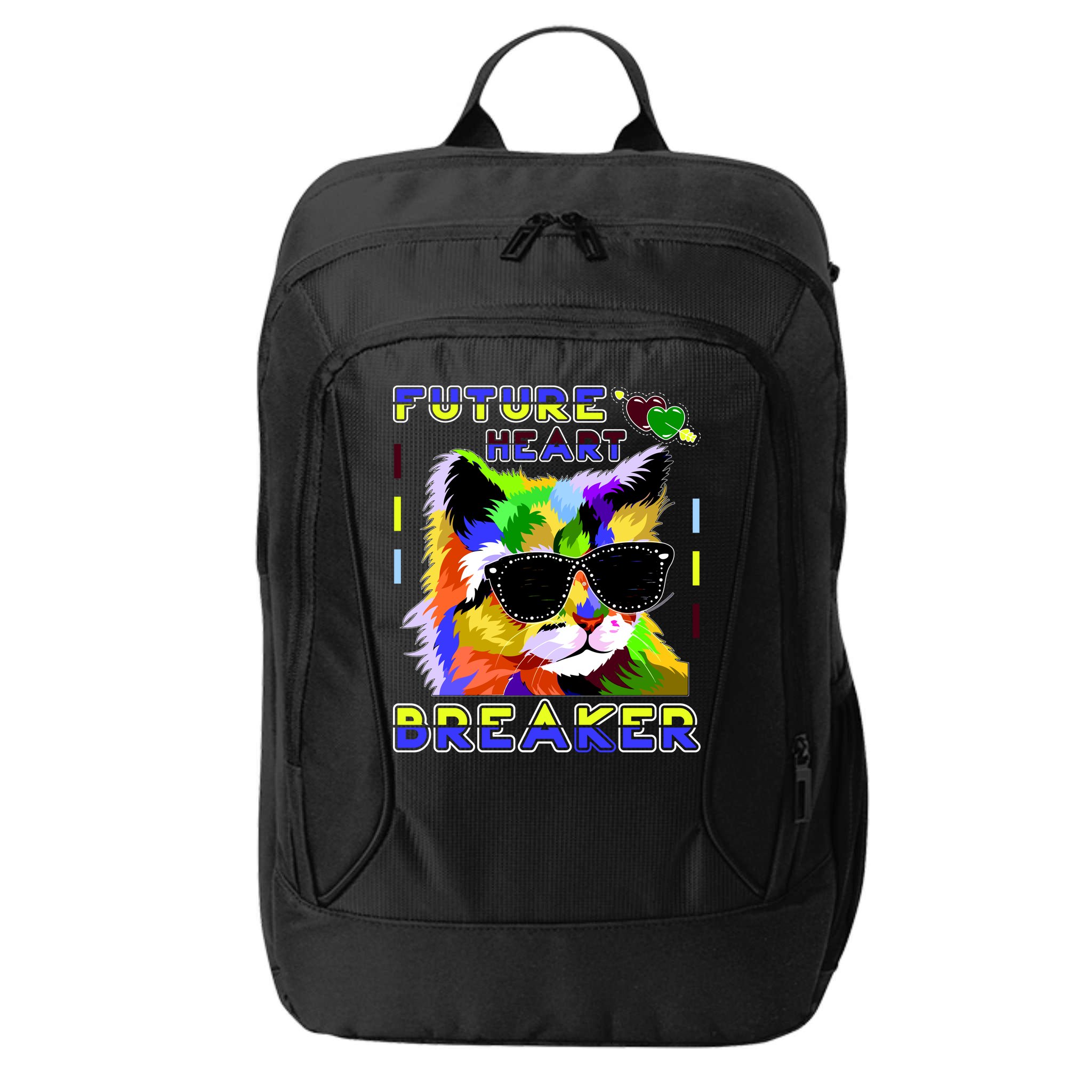 Funny Cat Future Heart Breaker City Backpack