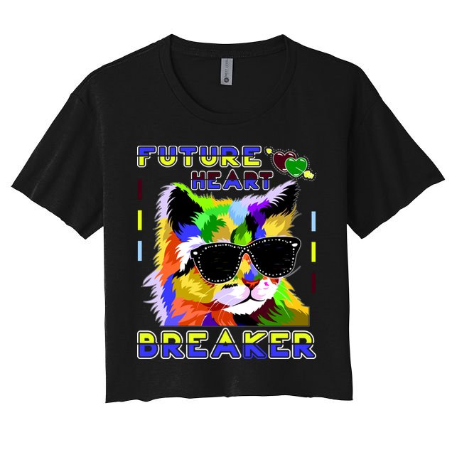 Funny Cat Future Heart Breaker Crop Top