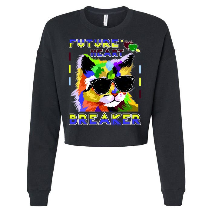 Funny Cat Future Heart Breaker Cropped Pullover Crew