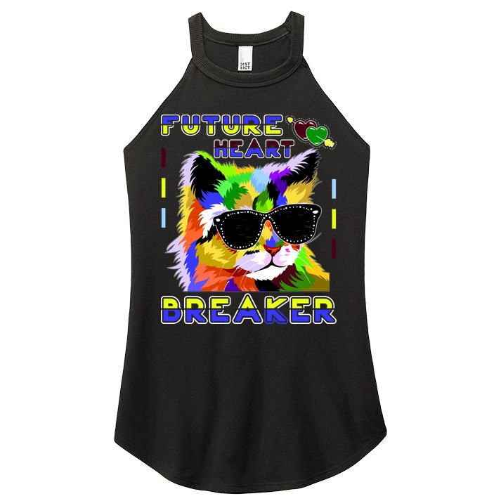 Funny Cat Future Heart Breaker Women's Perfect Tri Rocker Tank