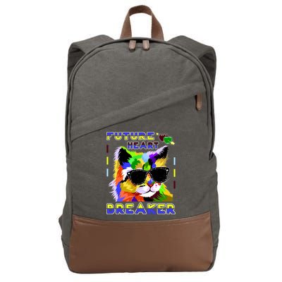 Funny Cat Future Heart Breaker Cotton Canvas Backpack